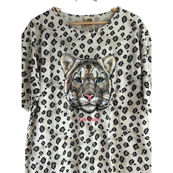 Vintage‎ Jungle Joe’s Womens One Size Sleep Safari All Over Print T Shirt Dress - Picture 2 of 6